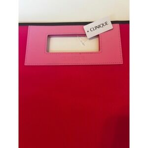 Clinique Fuchsia Pink Cosmetic Travel Tote Bag Carry All Handbag Gift‎ NWT